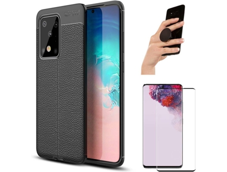 Carcasa, Protector y Popsocket Samsung S20 Ultra Rugged Leather Negro
