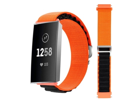 Correa Loop Alpine para Fitbit by Google Charge 3 Naranja y Negro