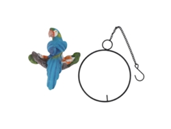 Adorno Colgante De Loro En Resina, Decorativo Para Jardín, Patio, Balcón, Regalo, Azul Y Amarillo.