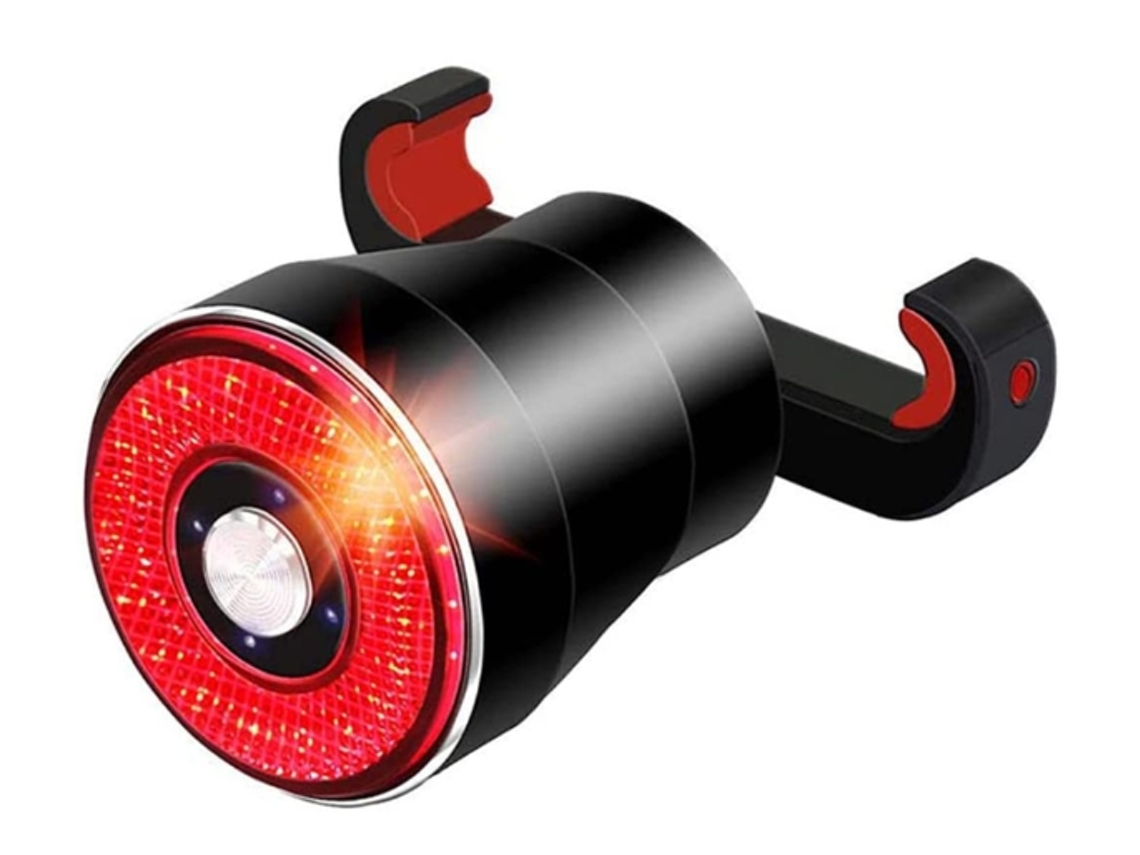 Luz trasera inteligente para bicicleta, resistente al agua, con sensor de freno y luces traseras para tija de sillín Yizhood (negra)