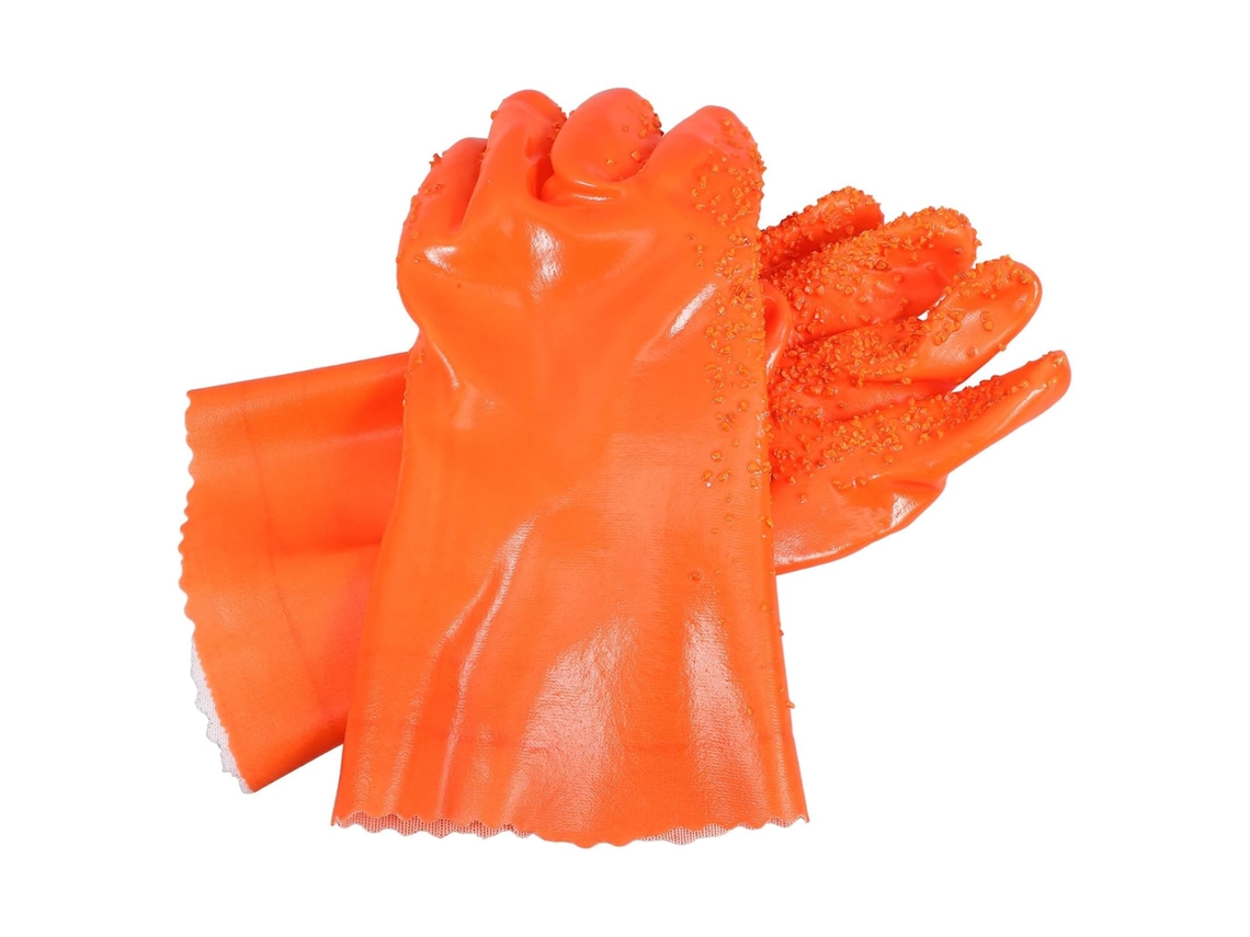 Guantes De Trabajo Kichouse De Pvc Para Hombre, Antideslizantes,s Al Aceite Y Protectores Con Protección Reforzada Para