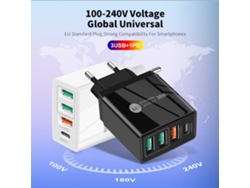 Cargador De Teléfono Móvil Pd36w Con Carga Rápida 5v4a Pd+3usb Y Adaptador Multipuerto.