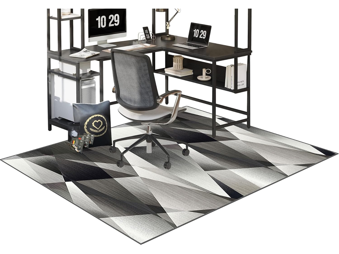 Alfombrilla antideslizante para silla/suelo de 70 x 100 cm, madera, oficina, silenciosa, para videojuegos, protege.