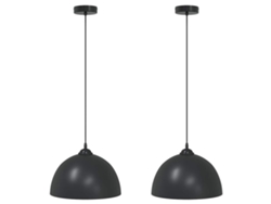 Conjunto 2 Lámpara Colgante Vidaxl Negro Metal