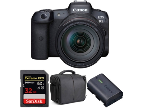 Kit Cámara Mirrorless, Objectivo y Accesorios CANON EOS R5 (45 MP - Sensor: Full Frame - ISO: 100 a 51200)