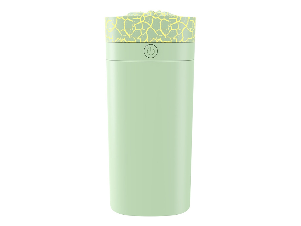 Humidificador Volcánico Verde Recargable Bajo Ruido 7,6x7,6x17 Cm P/ Mesa Inverno