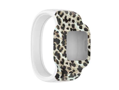 Correa Smartwatch para Garmin Vivofit JR3 sin Hebilla con Estampado de Silicona, Talla: L (Leopard)