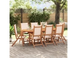 Juego de comedor de jardín de 2 piezas de acacia maciza y textileno Dkd Home Decor