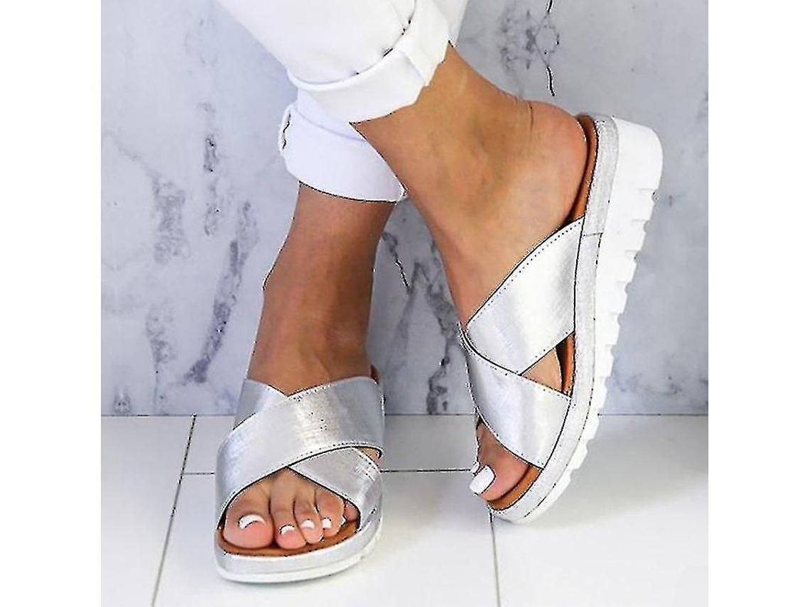 2026-sandalias De Mujer De Plataforma Con Cuña Deslizantes Sin Cordones Para Verano