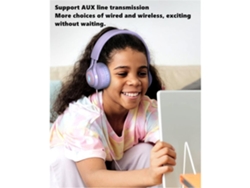 Auriculares YEMAESRE inalámbricos Bluetooth ligeros y plegables Onear Overear, color morado