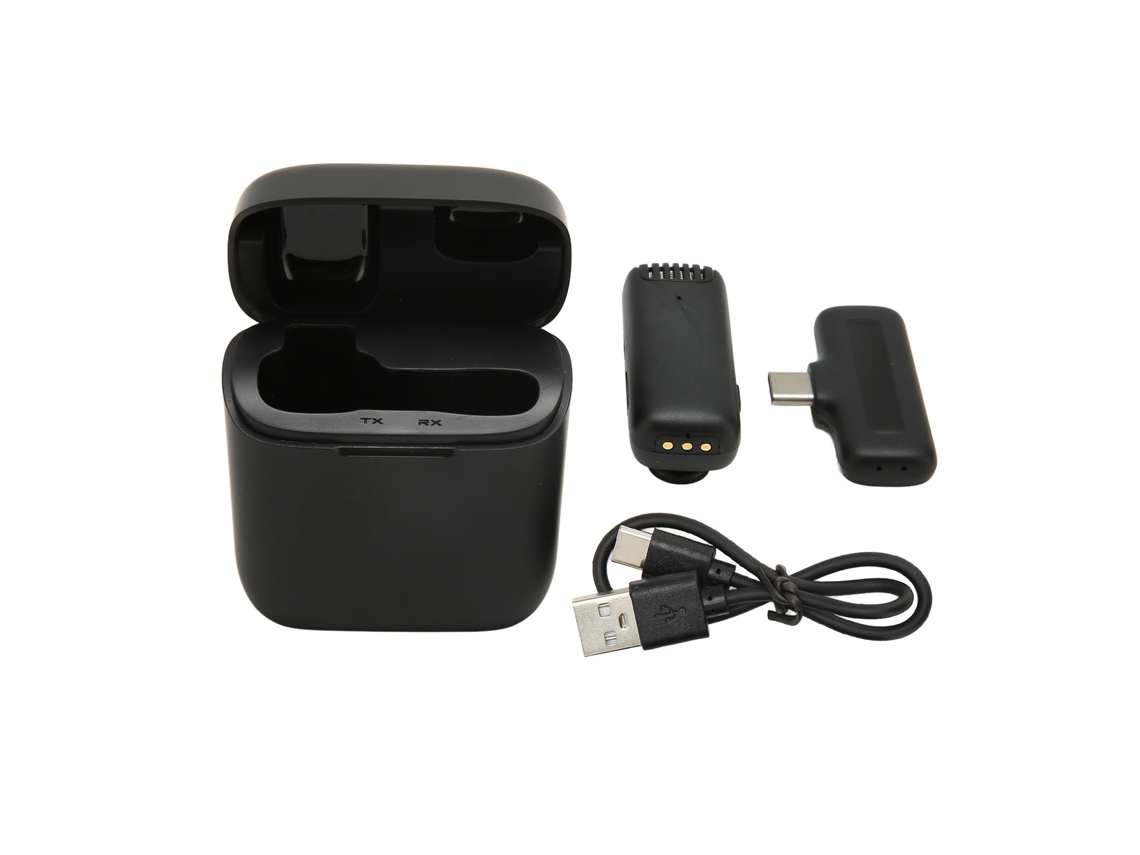 Micrófono De Solapa Inalámbrico Con Clip Y Reducción De Ruido Hifi Tipo C Para Cámaras Y Pc.