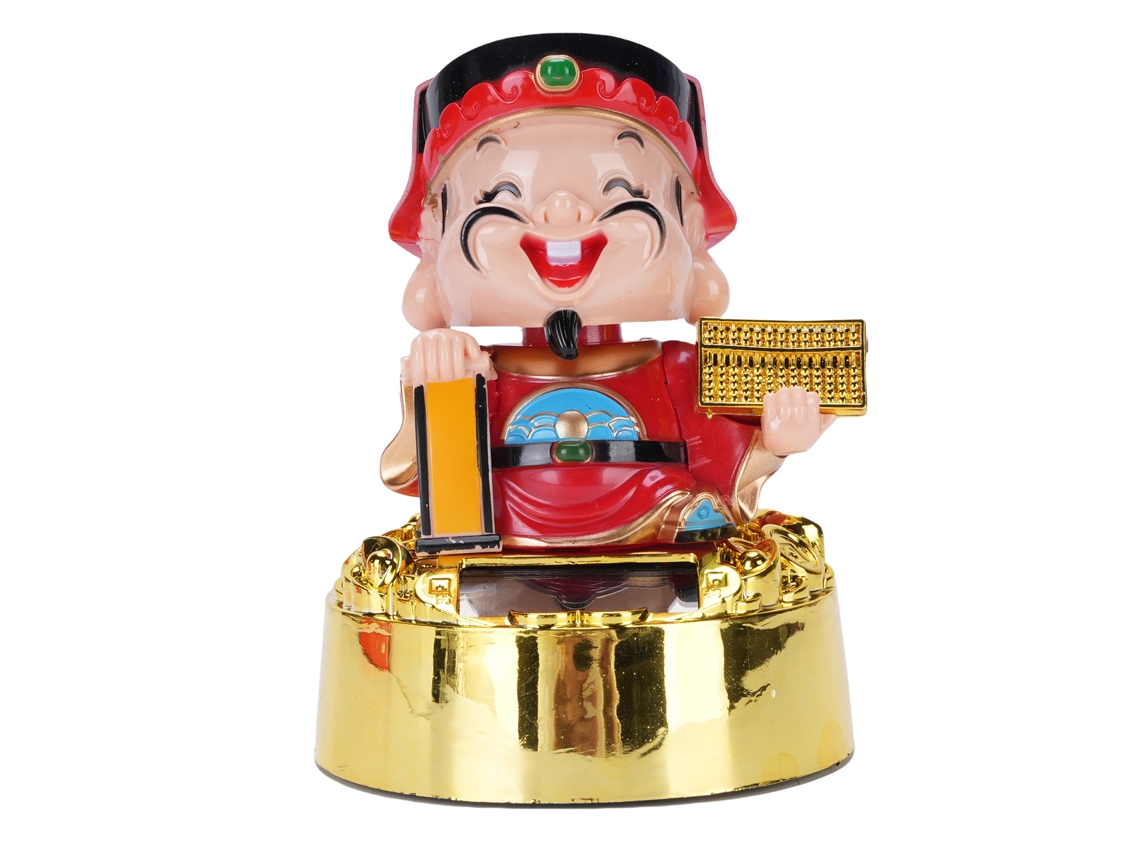 Ats-figura De Cai Shen Con Energía Solar Nodriza Para Tablero De Coche Y Hogar Ornamento De Suerte