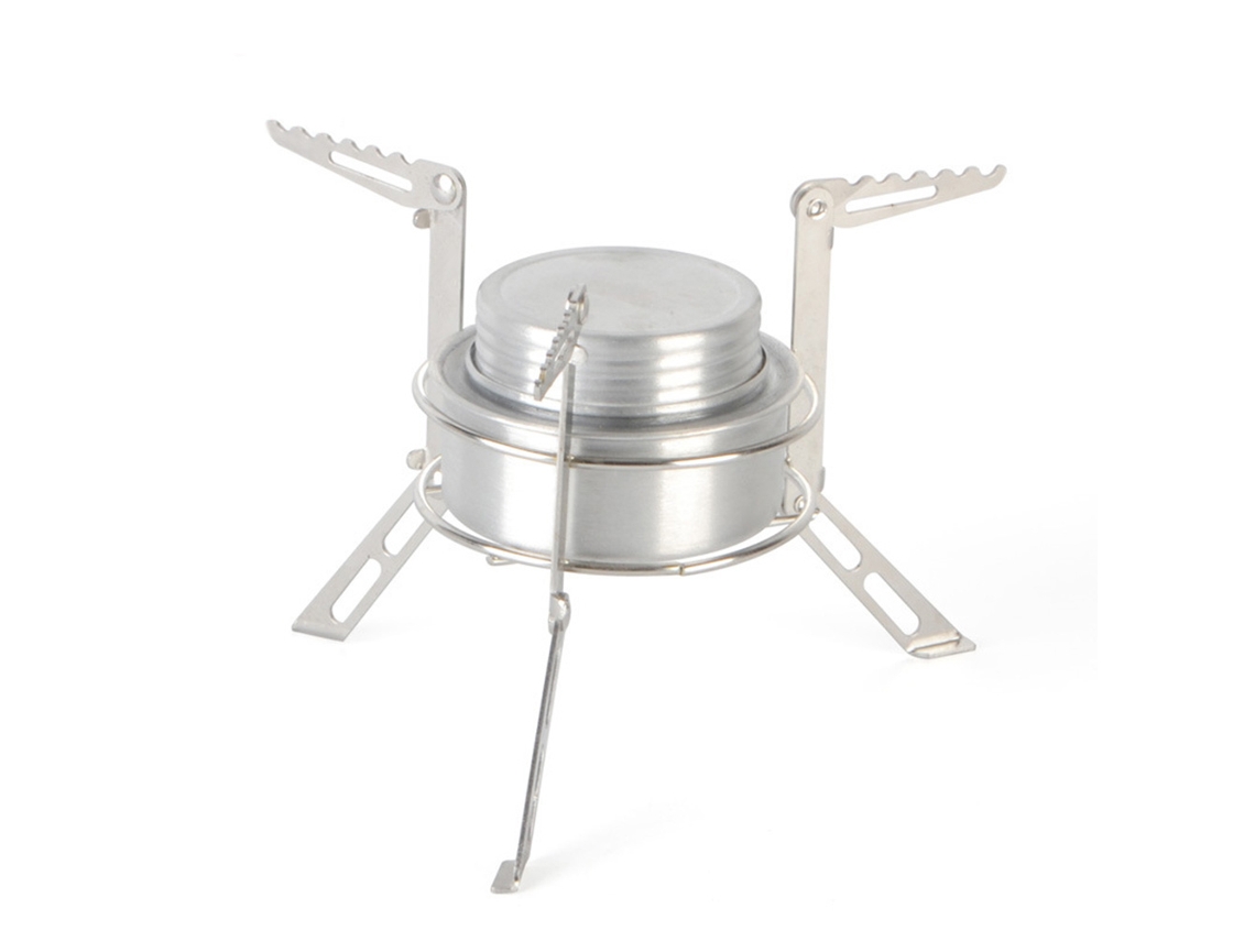 Hornillo Redondo De Alcohol Con Soporte Para Camping - Ideal Para Picnics Y Barbacoas