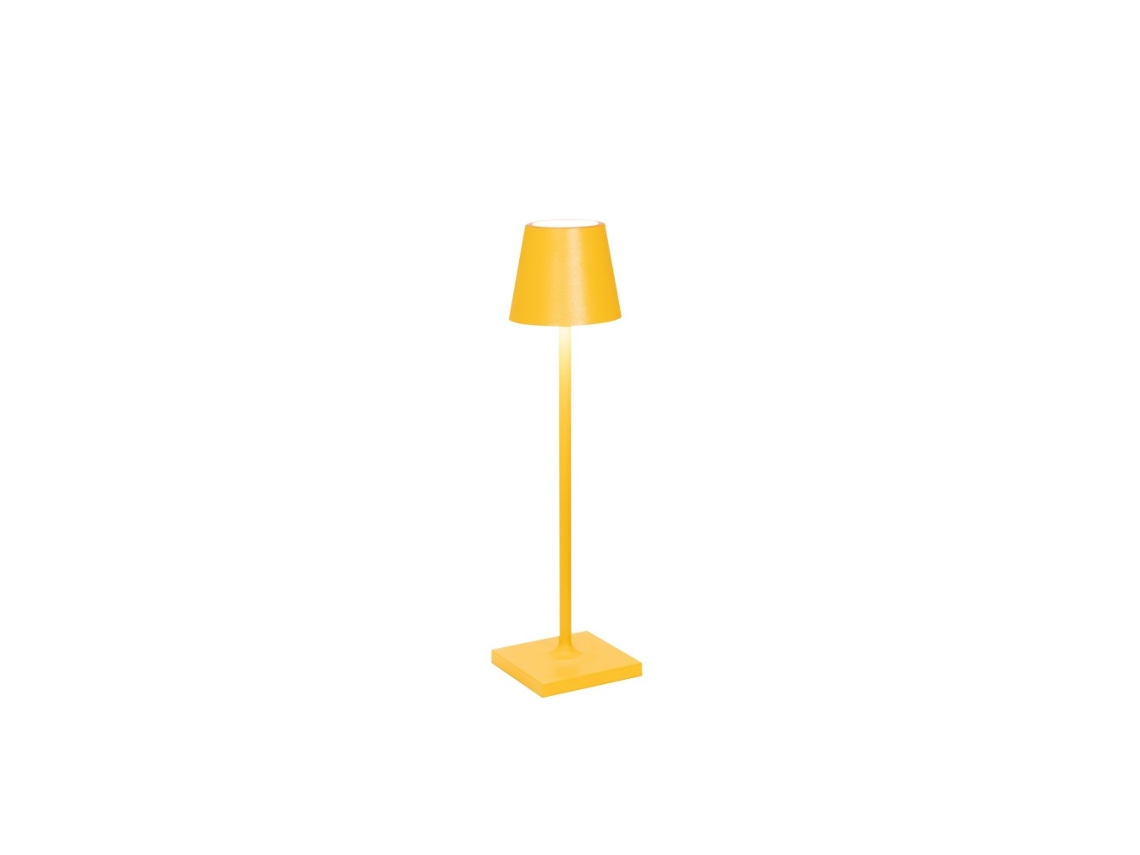 Lámpara de mesa LED Zafferano Poldina Pro Micro ocre recargable y regulable 1,8 W 2200 2700 3000 K