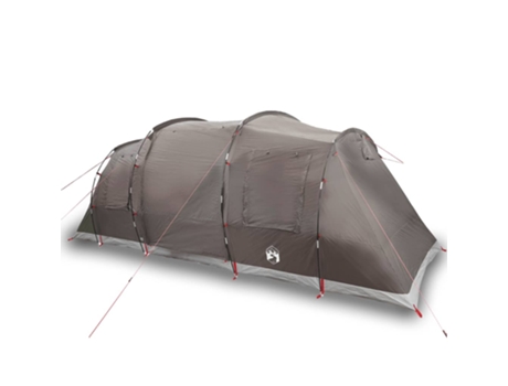 Tienda de campaña familiar túnel 6 personas VIDAXL impermeable marrón