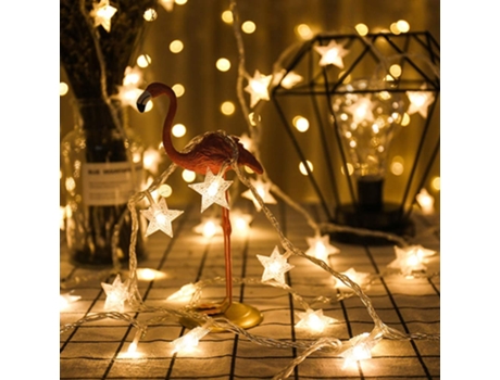 Luces de hadas LED Batería de estrella 6M 40LED Estrellas Luces de hadas blancas cálidas con control remoto 8 modos Luces de Navidad impermeables