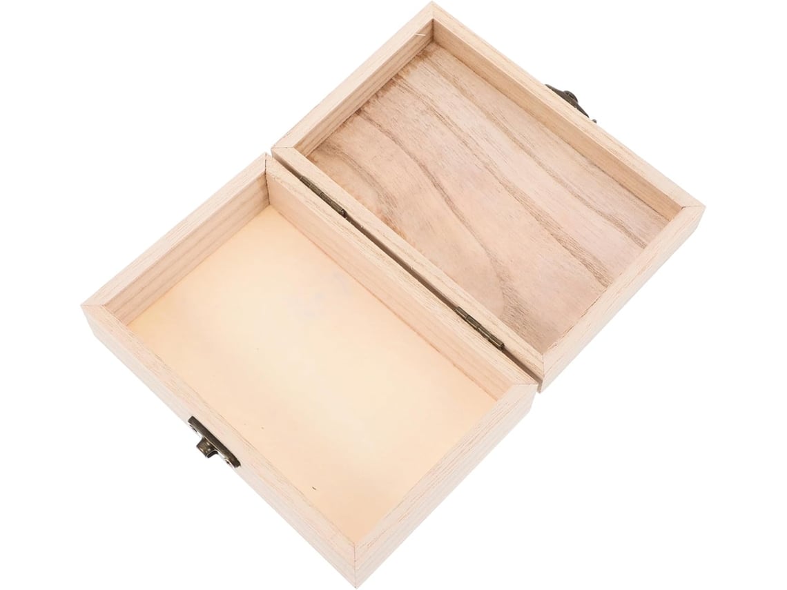 Almacenamiento Rectangular Madera Bisagra Ligera Resistente Joyas Recuerdos Manualidades Organización