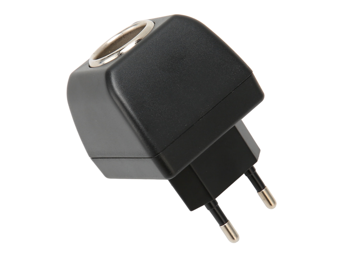 Adaptador de corriente para coche de CA a 12 V CC con indicador LED y enchufe para encendedor de cigarrillos, dorado