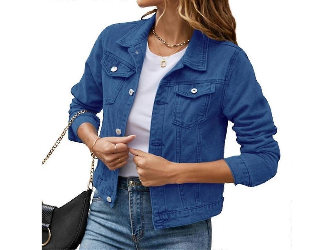 2026-chaqueta Vaquera Corta De Manga Larga Para Mujer Con Hebilla En Bolsillo S2024123014671