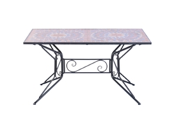Mesa Comedor Forja Ceramica Mosaico 140x70x75,5cm