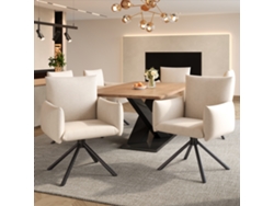 Juego de 6 sillas de comedor, sillón tapizado con 4 patas de metal, silla giratoria de 360°