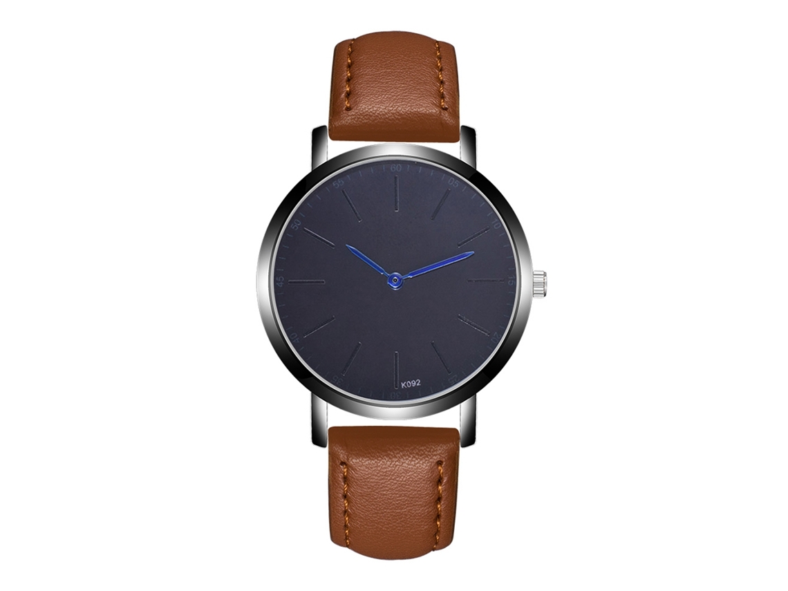 Reloj De Pulsera De Aleación Analógico De Cuarzo Con Dial Redondo Para Hombre Café
