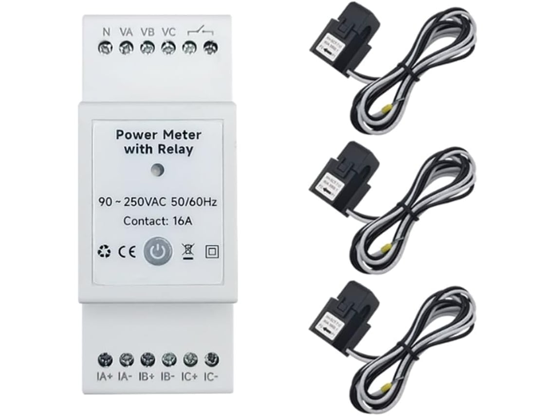 Monitor De Energía Trifásico Wifi Inteligente Tuya Ct 80a