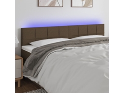 Cabecero De Cama | Panel De Cabecero Con Led De Tela Gris Taupe 180x5x78/88 Cm