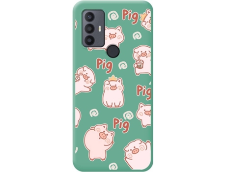 Carcasa para TCL 30 SE TUMUNDOSMARTPHONE Silicona Líquida Dibujos Verde