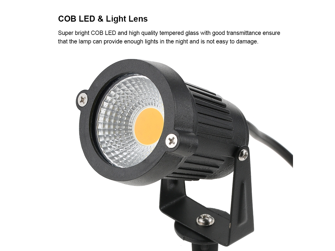 2026-lámpara De Césped Led Cob Tomshine 5w 4 Pack 12v Ac/dc 500lm Super Brillante Para Jardín Pared Patio Camino Luz Cálida