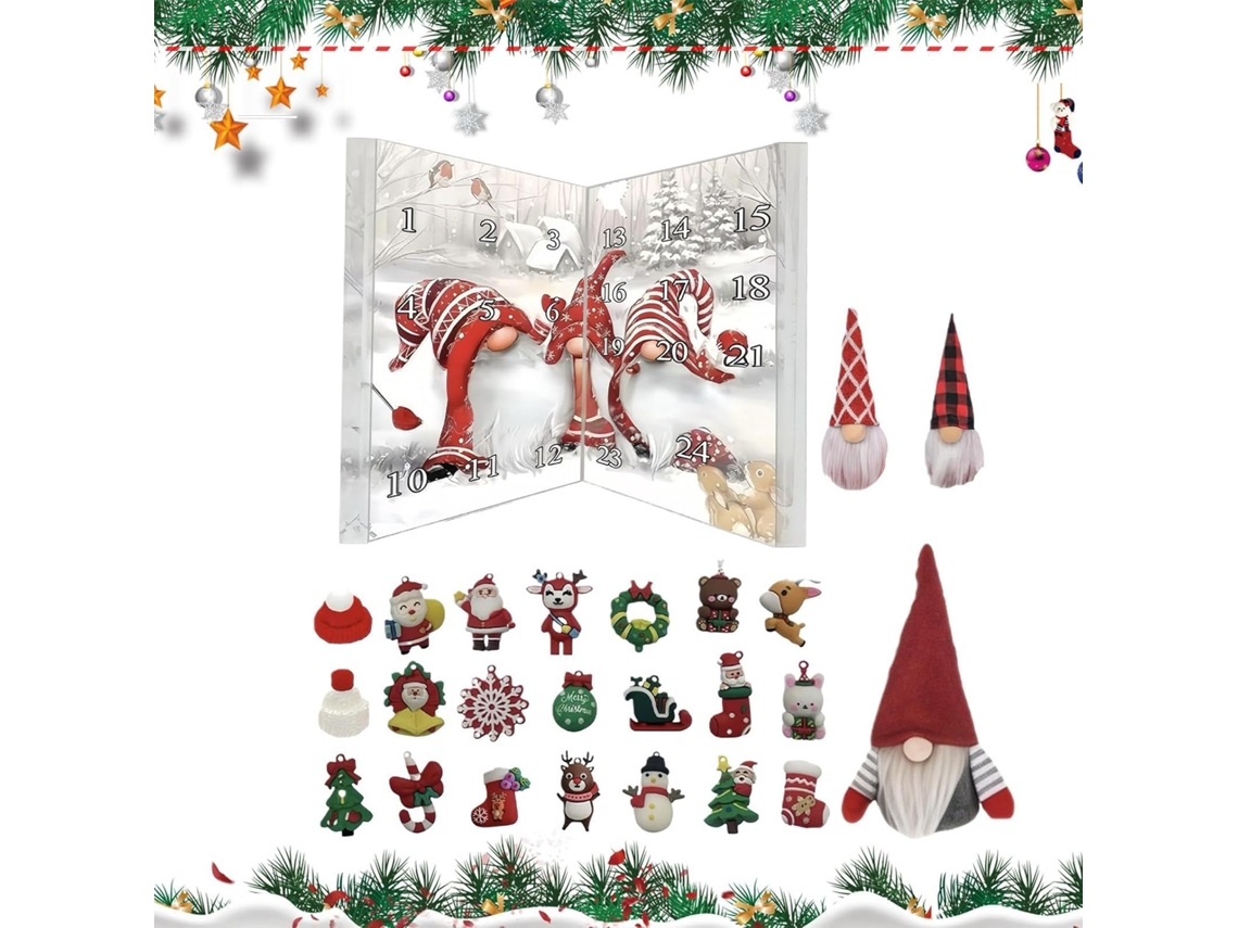Calendario De Adviento Con Gnomos Navideños - Decoraciones Festivas Para Niños Y Adultos
