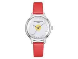Reloj De Pulsera De Cuarzo Sencillo E Informal Para Mujer De Lvpai Con Correa De Pu Roja.
