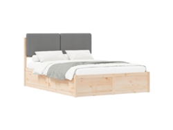Maison Exclusive - Estructura De Cama Con Cabecera Tapizada Gris Claro