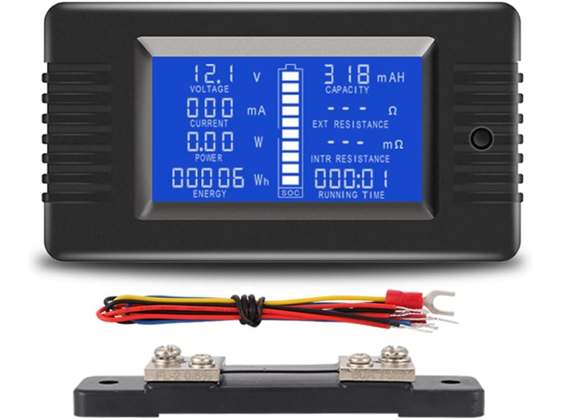 Pzem015 Monitor De Batería De Coche Digital De Cc 0-200v, Corriente Y Voltaje, 50a, Derivación, 12v, 24v, 48v