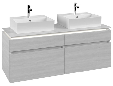 Villeroy &amp Boch Legato Vanity unit B669 1400x550x500mm 2 lavabos iluminación LED