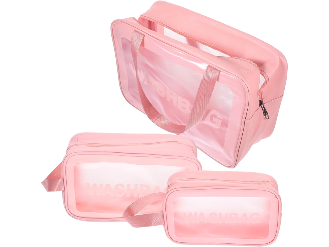Set De Maquillaje Transparente De 3 Piezas Para Mujer, Neceseres De Viaje Portátiles.