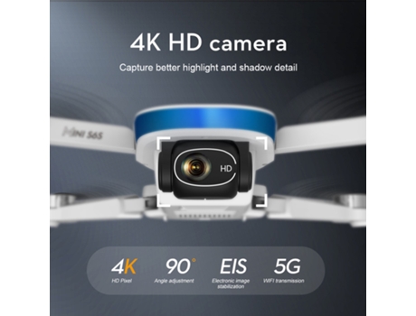 S6S Mini GPS Drone, 5G WIFI FPV Quadcopter RC plegable sin escobillas (4K - Duración de la batería: 25 min - Blanco)
