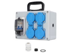 Caja De Socket Industrial Portátil 4 Posiciones Eu 250v 16a Con Interruptor Rcbo Rcd 1p+n 40a Ac230v