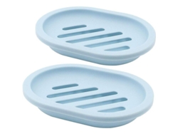 Jabonera De 2 Piezas Con Desagüe, Diseño Acanalado, Fácil De Limpiar, Plástico Resistente, Secado Al Aire.