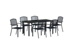 Juego de comedor VidaXL de 3 piezas en acero antracita