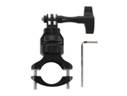 Soporte Para Cámara Deportiva, Abrazadera Para Manillar, Motocicleta/bicicleta, Rotación De 360 Grados, Aleación De Aluminio Negro.