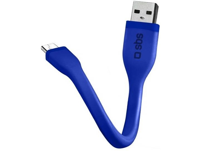 Cable SBS Mini (USB - MicroUSB - 0.12 m - Azul)