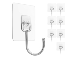 Ganchos Adhesivos Grandes Con Capacidad De Carga Máxima De 10 Kg (22 Lb) Para Cocina Y Baño, 8 Unidades.