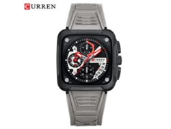 Reloj deportivo informal para hombre, resistente al agua, con correa cuadrada multifuncional de silicona, seis manecillas y calendario. MDUG (gris)