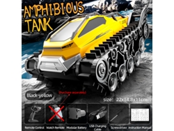 Vehículo RC blindado anfibio 4x4, 2.4G, camión todoterreno de alta resistencia, modelo todoterreno impermeable. Aeuzwr amarillo.