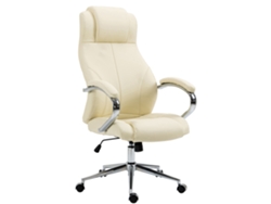 Silla de oficina de piel auténtica Salford crema CLP