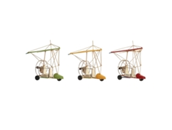 Figura Decorativa DKD Home Decor Rojo Metal Verde Amarillo (32 x 18,5 x 25 cm) (3 Unidades)