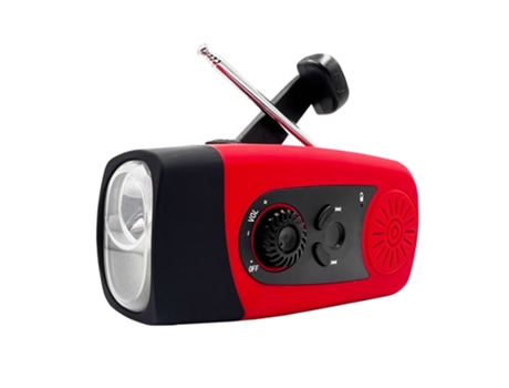 Radio meteorológica solar de la emergencia de la manivela, radio portátil de FM con poder de la linterna 2000mAh del LED