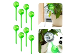 Juego de 8 bolas Riego de Rebe, dispensador de agua de plástico para plantas en maceta, tamaño S, verde (5*13 cm)