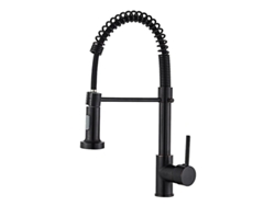2026 - Rociador de cocina con rociador giratorio de 360 grados, 2 modos de salida de agua, acero inoxidable extraíble, negro mate.